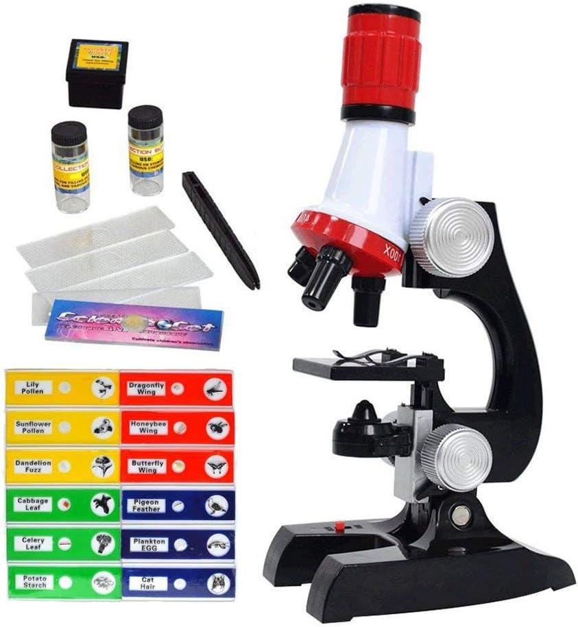 Science Kits for Kids Beginner Microscope with LED 100X 400X and 1200X-Include Sample Prepared Slides (1)