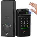 Anweller MD3 Palm Vein Smart Deadbolt Lock, Keyless Entry Door Lock for Front Door, Built-in WiFi, 10000mAh Battery, Display Screen, Auto Lock Sensor, Code Keypad, RFID Card, App Remote Control