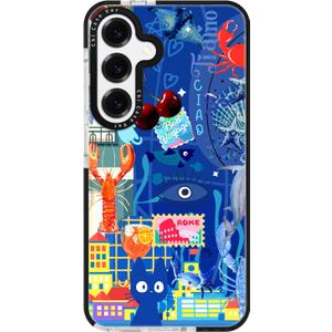for Samsung Galaxy S23+ Case Travel Adventure Collage Pattern Military Grade Drop Protection Voyage Slim TPU Cover with Camera Protection for Women Girls Men Boys Travel Lovers (BlueSea1)