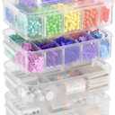 4-Tier Plastic Craft Storage and Organizers with 2 Removable Trays and 20 Adjustable Compartments, Art Supply Storage Organizer for Sewing,Puzzles,Washi Tape,Nail Polish
