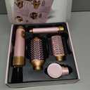 5 in 1 Blow Dryer Brush Set, Upgrade Hair Dryer & Blow Dryer Brush & Air Curling Wrap & Paddle Brush, Detachable Hot Air Brush Styling Tools, High Speed Travel Hair Volumizer Straightener Curler Pink