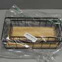 2PCS Rabbit Hay Feeder, Bamboo Wood Mat Wrought Iron Frame Hay Rack for Rabbits, Guinea Pigs, Chinchilla