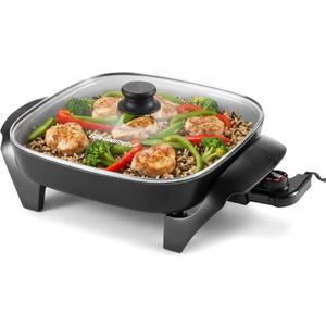 Elite Gourmet 6 Qt Electric Skillet, CERALAST™ Ceramic Nonstick Pan, 1200W