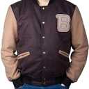 B Hotline Miami Jacket Brown Wool Character Varsity Jacket Men, Letterman Jacket, M