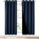 NICETOWN Full Shade Curtain Panels, Pair of Energy Smart & Noise Blocking Out Blackout Drapes for Apartment Window, Thermal Insulated Guest Room Lined Window Dressing(Navy Blue, 52 x 72 inch)