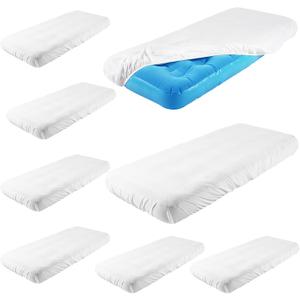 Breling Kids Air Mattress Fitted Sheets Compatible with Intex Cozy Kidz (Sheet Only) Toddler Inflatable Mattress Sheets for Kids Sleepover Party Travel Camping Airbed(White,8 Pcs)