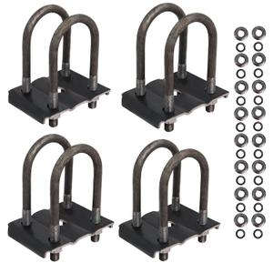 Trailer U Bolt Kit, 5-1/2" Trailer Axle U Bolts for 3500 lbs 2-3/8" Round Axle, 1/2 Diameter, 2" Thread Pitch by MCCKLE (2 Pack)