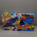 Hot Wheels City Toy Car Track Set, Ultimate T-Rex Transporter, Hauler Transforms into Stomping Dino with Race Track, from Netflix Series Lets Race