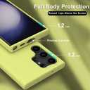 bemal for Samsung Galaxy S25 Ultra Case - Smooth Silky Liquid Silicone - Slim Fit Soft Microfiber Lining - Designed for Women and Girls - Shockproof Protective Phone Cover 6.8"- Yellow Green