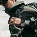 FULLIFE Stretchy Bands for Apple Watch Ultra 3/2/1 Band 49mm 46mm 45mm 44mm for Men, Rugged Solo Loop Nylon Sport Elastic Braided Straps for iWatch Series 11 10 9 8 7 6 5 4 3 SE3 with Metal Connector (Titanium Adapter-Gray)