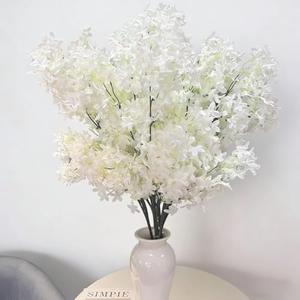 5 Pcs 32" Artificial Lilac Flowers with Long Stem Realistic Purple Fake Flowers Elegant Formal No Maintenance Floral Decor for Home Wedding Office Vase Centerpieces and DIY Arrangements (White)