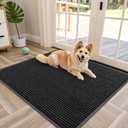 OLANLY Front Door Mat 40x32, Waterproof Heavy-Duty Indoor Outdoor Doormat | Off-Black, Absorbent, Stain and Fade Resistant, Non-Slip Backing, Easy-Clean Welcome Floor Mat for Entryway, Patio and Porch
