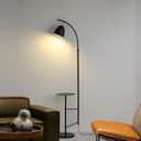 O'NEELDY Floor Lamp with Table Black Floor Lamp Modern Floor Lamp Bedroom with Table Attached Modern Dimmable Lamps for Living Room 71" Height Standing Lamps for Office Reading Room,E26 Bulb Included