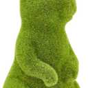 Easter Bunny Decorative Ornament Garden Decoration Artificial Green Moss Rabbit Sculpture Easter Decoration Party Gifts Baking Table and Home Decoration (Small 2PCS Standing+Sitting)