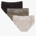 Warner's womens Blissful Benefits No Muffin 3 Pack Hipster Panties, Large