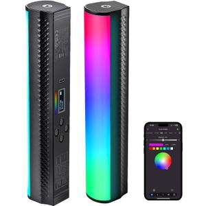 NEEWER RGB Light Wand with APP Control, Magnetic Handheld Photography Video Light Stick,2500K~8500K Dimmable CRI95+ Full Color LED Tube Bar with 2550mAh Battery, 17 Light Scenes for Vlog, TL21C