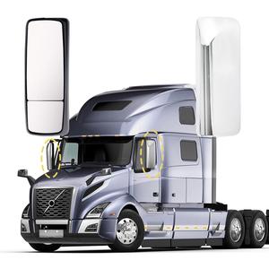 Chrome Door Mirror Power Heated Compatiable with 2004-2017 VNL 670 780 630 730 860, VNM 200 430 630, VNX 300 - Pair Set