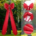 Wavwavw Wedding Giant Bow Decor Oversized Big Bows Decoration for Room Wall Backdrop 75x18 Inch Ribbon Tie for Wedding Birthday Party Baby Shower Supplies(Wine Red, Satin)