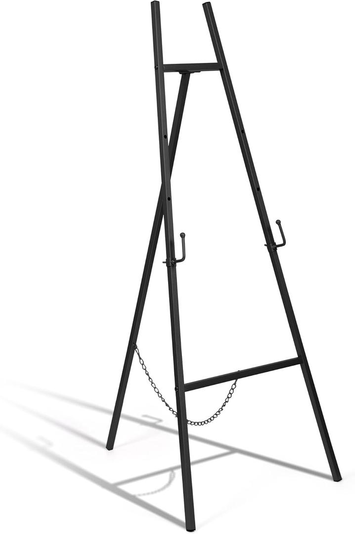 ARTASY 50" Black Easel Stand for Wedding Signs, Posters, Portable Artist Easel for Painting Canvas, Large Display Easel for Home and Office