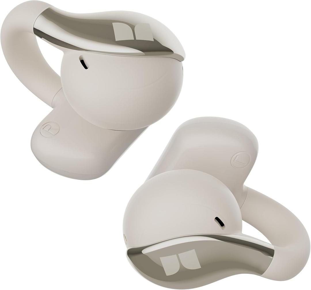 Monster Open Ear AC225 Earbuds, Stereo Sound, Bluetooth 6.0 Open Ear Headphones, Lightweight Comfort Clip-On Earbuds with ENC Mic for Clear Calls, 36H Playtime, Touch Control, IPX6 Waterproof, White