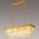 Weesalife Crystal Chandeliers for Dining Room Light Fixtures Over Table11-Lights Gold Modern Rectangle Chandeliers for Kitchen Island Bar L33.5 Inch
