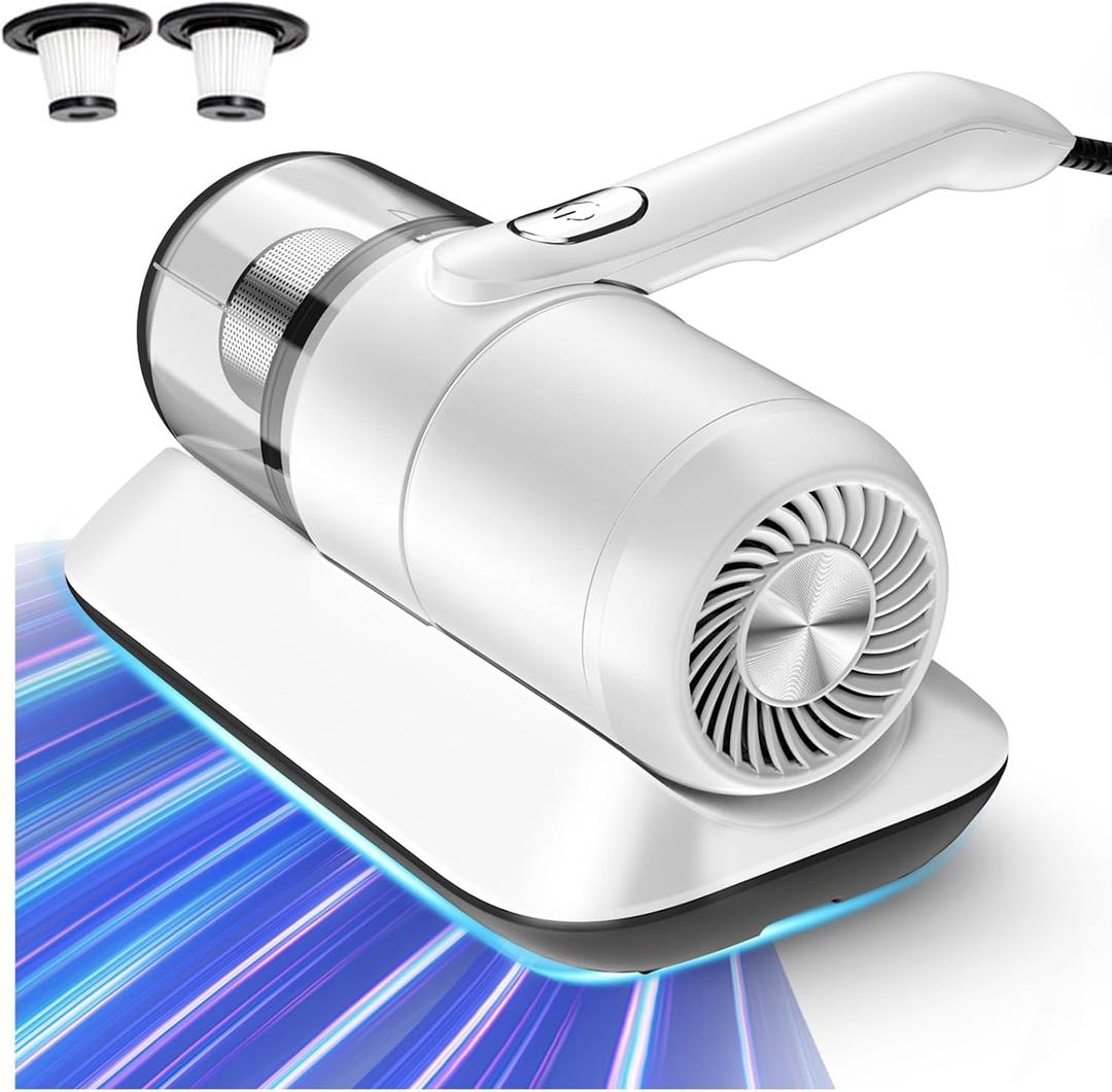 Mattress Vacuum Cleaner, UV Bed Vacuum Cleaner12KPa Powerful Suction with HEPA, Handheld Mattress Deep Cleaner Effectively Clean Up Bed, Mattresses, Pillows, Sofa, Carpets