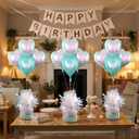 Aluminum Foil Balloon Weights for Parties (24 pcs) - 0.31lb (140g) Each - Premium Balloon Anchors for Birthday, Wedding, Dinner, Indoor & Outdoor Decorations(Lridescent 24pcs)