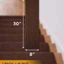 8x30 Carpet Stair Treads Pack of 15 with Stickers for Easy Peeling - Self-Adhesive Peel and Stick Carpet for Stairs - Works with Most Subfloor Types - Brown Stair Treads