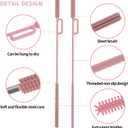 2 x vodvob 2Pcs Premium Silicone Straw Cleaner Brush, 9.84in Extra Long Flexible Straw Cleaning Tool for Glass & Smoothie Straws (Pink, 6mm/9mm) (Double-headed - Pink)