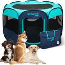 KingCamp Dog Playpen, Portable Foldable Cat Kitten Puppy Tent Crates 29"/36"/50" Pop Up Pet Playpen with Zippered Bottom & Cover for Indoor Outdoor Use (Medium, Green) (Playpen-Medium (35.8"x35.8"x22.8"))