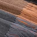 2 x Womens Scarf Winter Blanket Large Scarves Thick Soft Warm Plaid Chunky Scarfs (F-mix Brown Camel)