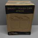 2 Pack 2.7 Gal Bathroom Trash Can with Lid, Automatic Trash Can Small Smart Garbage Can Touchless, Slim Motion Sensor Waterproof Plastic Trash Bins for Bedroom Office Kitchen Toilet (White)