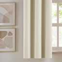 Beige Blackout Curtains 1 Panel - Beige Curtain Panels/Window Drapes Insulated Thermal Solid Color Room Darkening Blackout Curtains Grommet Top 110" x 210" 