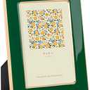 Venusmiles 4x6 Enamel Picture Frame, Gold Metal Edge with Easel, Real Glass Photo Frame for Wall and Tabletop Display Family Office Photo Gallery, Green Enamel/1pc