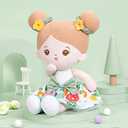 OUOZZZ Soft Baby Doll for Girls - First Baby Doll Easter Gifts Bunny Plush for Kids Easter Toys Decorations Basket Stuffers for Toddlers Infants 13" (A-abby01 Rabbit)