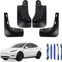 Upgraded Mud Flaps Fit for Tesla Model Y 2024 2023 2022 2021 2020, Splash Guards No Drilling Required, Vehicle Tire Protector Mudflaps, PP Material Accessories, Fit 5 Seater (Set of 4)