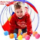 PigPigPen Kids Tunnel for Toddlers,Pop Up Play Tunnel Tent for Babies or Dogs, Indoor & Outdoor Toys for Kids Backyard Playset. (Red,Yellow,Blue Play Tent with mesh)