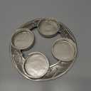 Shellwei Nativity Scene Advent Wreath Pillar Candle Holder, Metal Advent Wreath Ring Candleholder Nativity Scene Candle Holder for Xmas Centerpiece Decor Church (3 Inch Pillar Candles Not Included)