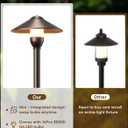 PARTPHONER Low Voltage Landscape Lighting 12-Pack, Aluminum 12V Pathway Lights with G4 Bulbs, Waterproof Oil Rubbed Bronze Color Round Shade Path Lights with Connectors for Walkway Yard Garden