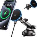 for MagSafe Car Mount Charger Dash/Windshield/Vent Wireless Car Charger with [LED Light], Strong Magnetic Phone Holder for Car for iPhone 17 16 15 14 13 12 Series, Fit MagSafe Accessories (Black)