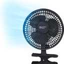 Comfort Zone Portable Clip on Fan, 6 inch Stroller Fan with Fully Adjustable Tilt, Quiet 2 Speed Bedside Fan, Mini Desk Fan, Table Fan, Easily Clip on to Desk, Stroller or Bedroom Nightstand, Black