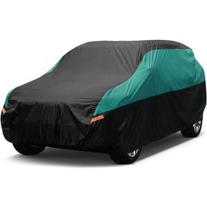 SEAZEN SUV Car Cover Waterproof All Weather, Outdoor Car Cover for Automobiles, Hail UV Snow Wind Protection, Compatible with Nissan Pathfinder, Ford Explorer,Toyota Highlander etc.(Length Up to 200") (YXL(Fit SUV-Length 191" to 200"), black)