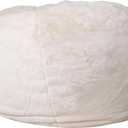 Flash Furniture Duncan Oversized Bean Bag Chair for Kids and Adults, Foam-Filled Beanbag Chair with Machine Washable Cover, White Furry, Set of 1, 42"D x 42"W x 19"H