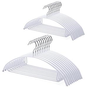 Nature Smile Non Slip PVC Coating Sweater Hangers, Dress Suit Coat Hangers, Shoulder Bump Free Golf T Shirts Clothes Hangers (White Color 20 Pack)