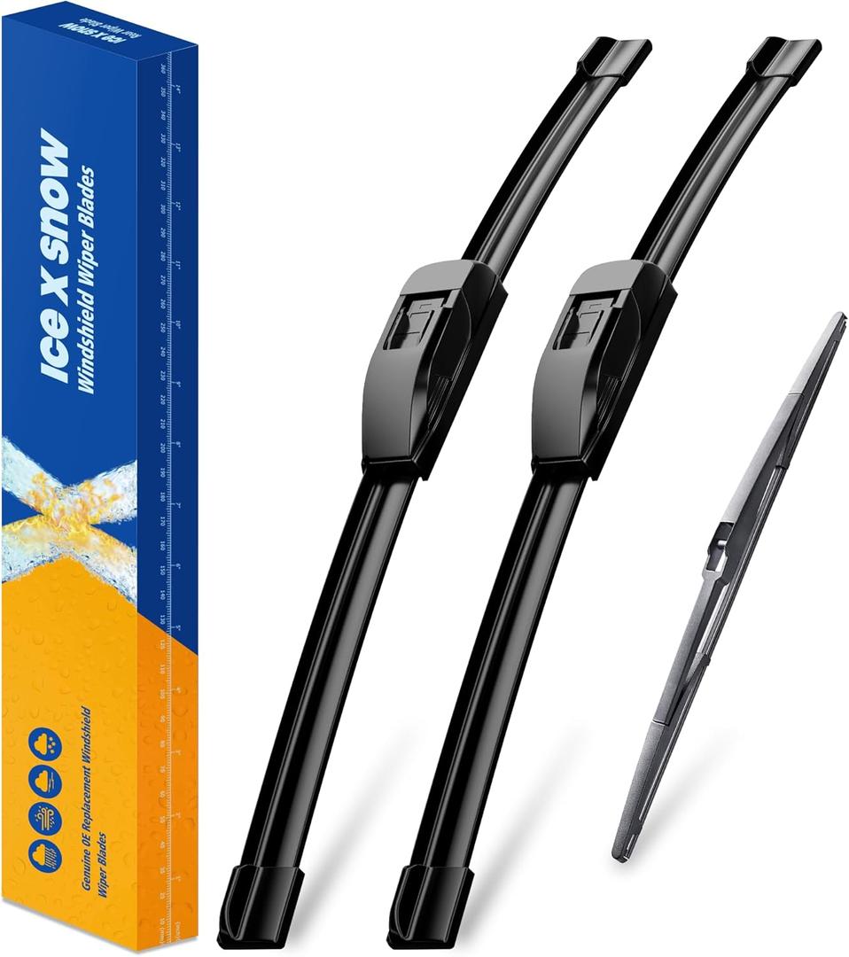 3 Wipers 26"/18"/14" Windshield Wiper Blades Replacement for Jeep Cherokee 2021-2014 Automotive Replacement Windshield Wiper Blades,26"+18" Windshield Wipers with 14" Rear Wiper Blade Set