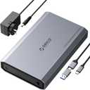 ORICO Aluminum 3.5 Hard Drive Enclosure with USB 3.2 Gen 2 6Gbps Transfer Speed, Fit for 3.5/2.5 Inch SATA HDD SSD Up to 20TB, USB C to USB C/A 2 in 1 Cable Compatible with MacBook Windows(DD35-C3)