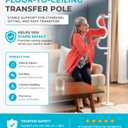 Stander Wonder Pole Plus with Rotating Double Grab Bar, Tension Mounted Security Pole for Seniors & Elderly Adults, No-Drill Floor to Ceiling Transfer Pole for Home & Bath Safety, White