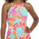 EIDON Womens Sania High Neck Cover Up Dress (Small, Flora)