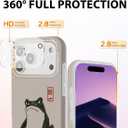 Compatible with iPhone 17 Pro Case, Trendy Cute Grumpy Frog Anime Girly Soft Slim TPU Shockproof Aesthetic Protective Phone Case Cover for Women Girls 6.3"