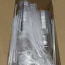 Alaeseje 50 Pack Clear Plastic Cups with Lids and Straws,16 oz Disposable Iced Coffee Cups,PET Crystal Cups,Round Bottom To Go Cup for Iced Coffee Juice Smoothie Cold Beverage